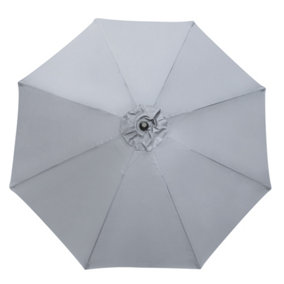 SunDaze Grey Replacement Parasol Fabric Garden Umbrella Canopy Cover for 2.7m 8 Arm Parasols