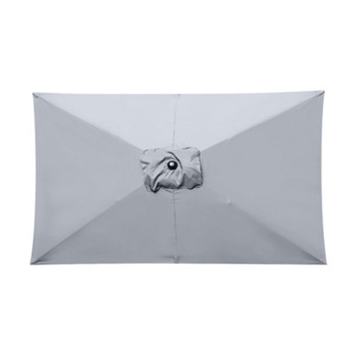 SunDaze Grey Replacement Parasol Fabric Garden Umbrella Canopy Cover for 3X2m 6 Arm Parasols