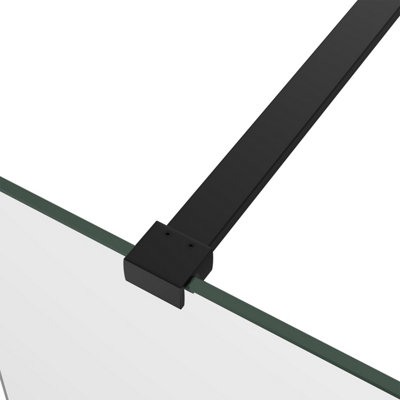 SunDaze Matte Black 8mm Walk In Shower Enclosure Wet Room Glass Screen Pack 900mm and 800mm Panels - 3