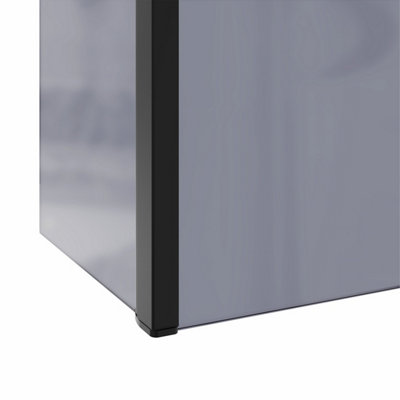 SunDaze Matte Black Walk In Shower Enclosure Wet Room 1200mm Grey Glass Screen with 215mm Return Panel - 4
