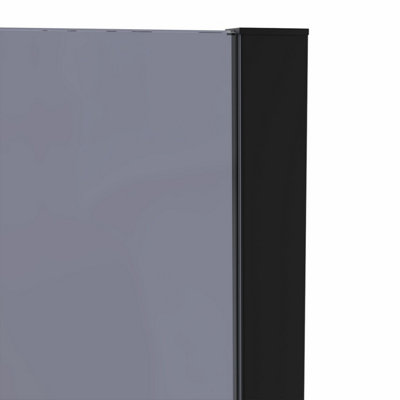 SunDaze Matte Black Walk In Shower Enclosure Wet Room 1200mm Grey Glass Screen with 215mm Return Panel - 5