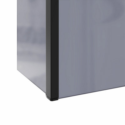 SunDaze Matte Black Walk In Shower Enclosure Wet Room 700mm Grey Glass Screen with 215mm Return Panel - 4