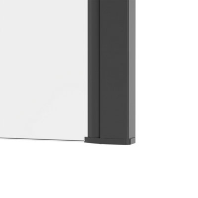 SunDaze Matte Black Walk In Shower Enclosure Wet Room Glass Screen Return Panel - 215x1950mm - 3