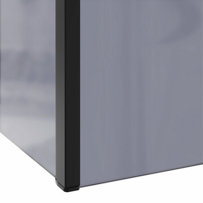 SunDaze Matte Black Walk In Shower Enclosure Wet Room Grey Glass Screen 1200mm & 900mm with 215mm Return Panel - 4