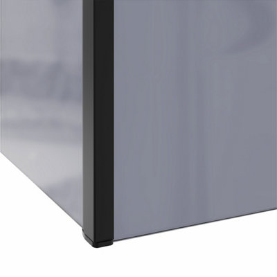 SunDaze Matte Black Walk In Shower Enclosure Wet Room Grey Glass Screen 1400mm & 700mm with 300mm Return Panel - 4