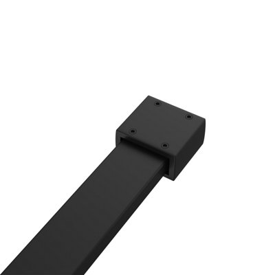 SunDaze Matte Black Walk In Shower Enclosure Wet Room Grey Glass Screen Panel 8mm - 700x1950mm - 4