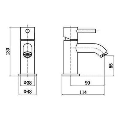 SunDaze Mini Chrome Mono Basin Sink Mixer Tap Modern Cloakroom Bathroom Lever Faucet - 5