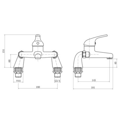 SunDaze Modern Bath Filler Mixer Tap Chrome Bathroom Tub Faucet Chrome