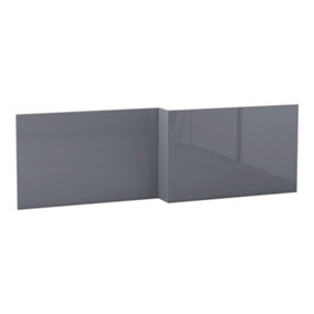 SunDaze Modern Bathroom L Shaped Bath Panels MDF Front Bath Panel 1700mm Gloss Grey