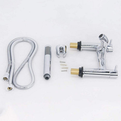 SunDaze Modern Chrome Bath Shower Mixer Tap with Hand Held Shower Head Set - 5