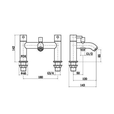 SunDaze Modern Chrome Bath Shower Mixer Tap with Hand Held Shower Head Set - 6