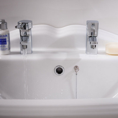SunDaze Modern Square Bathroom Chrome Twin Hot and Cold Sink Basin Taps ...