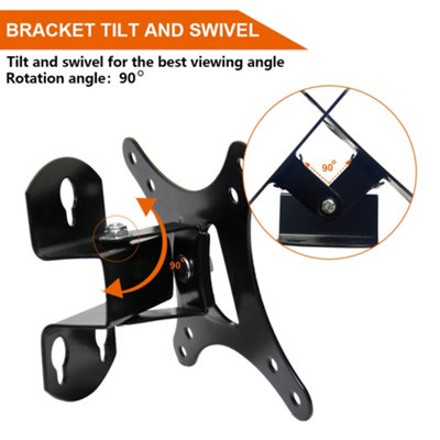 SunDaze Monitor TV Wall Mount Bracket Swivel & Tilt for 10" - 32" LED ...