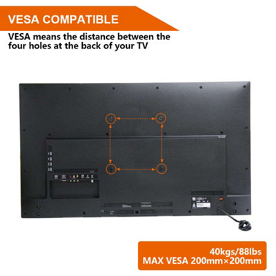 SunDaze Monitor TV Wall Mount Bracket Swivel & Tilt for 14" - 50" LED Curved QLED QE 4K LCD OLED SUHD UHD - 3