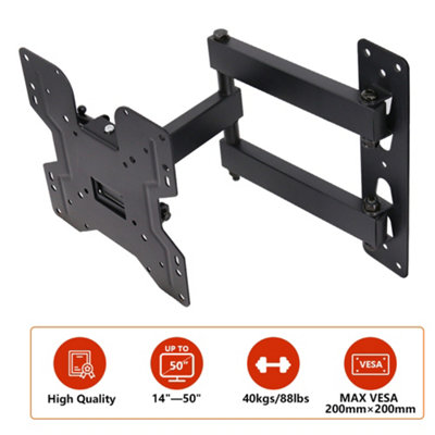 SunDaze Monitor TV Wall Mount Bracket Swivel & Tilt for 14" - 50" LED Curved QLED QE 4K LCD OLED SUHD UHD - 7