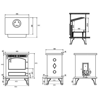 SunDaze Multifuel Stove 7KW Woodburning Fireplace Cast Iron Eco Design Defra Approved - 9