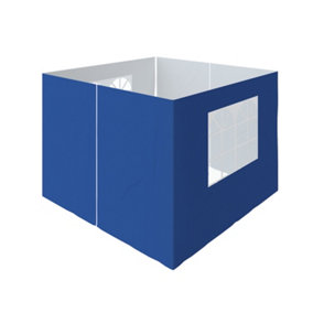 SunDaze Pop Up Gazebo Side Panels 2.5x2.5m 4 Piece Replacement Exchangeable Wall Panels with zipper and Window Blue