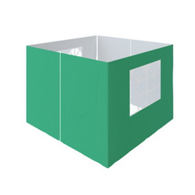 SunDaze Pop Up Gazebo Side Panels 2.5x2.5m 4 Piece Replacement Exchangeable Wall Panels with zipper and Window Green