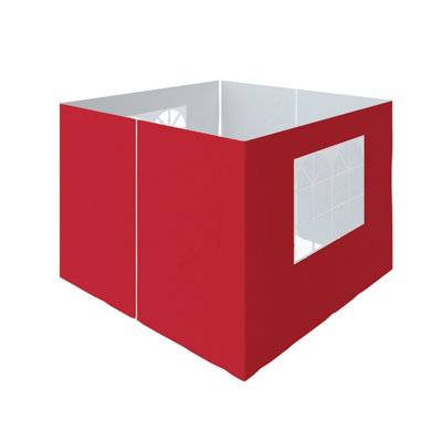 SunDaze Pop Up Gazebo Side Panels 2.5x2.5m 4 Piece Replacement Exchangeable Wall Panels with zipper and Window Red