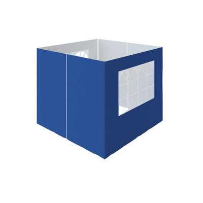 SunDaze Pop Up Gazebo Side Panels 2x2m 4 Piece Replacement Exchangeable Wall Panels with zipper and Window Blue