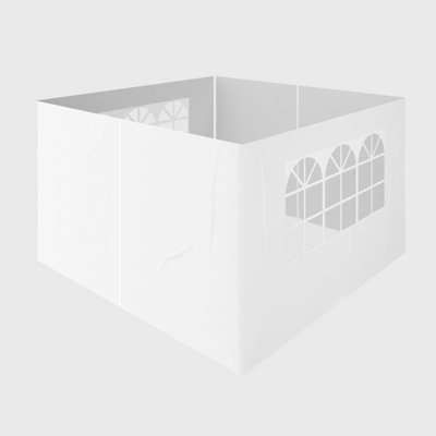 SunDaze Pop Up Gazebo Side Panels 3x3m 4 Piece Replacement Exchangeable Wall Panels with zipper and Window White