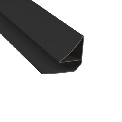 SunDaze PVC Black Coving Trim for 5mm Shower Wall Panels 2.7m, Pack of 5