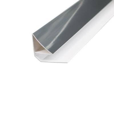 SunDaze PVC Silver Coving Trim for 8mm Shower Wall Panels 2.7m, Pack of 3