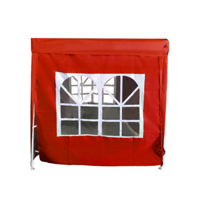 SunDaze Red Side Panel with Window for 2x2M Pop Up Gazebo Tent 1 Piece