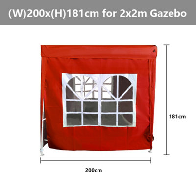 SunDaze Red Side Panel with Window for 2x2M Pop Up Gazebo Tent 1 Piece