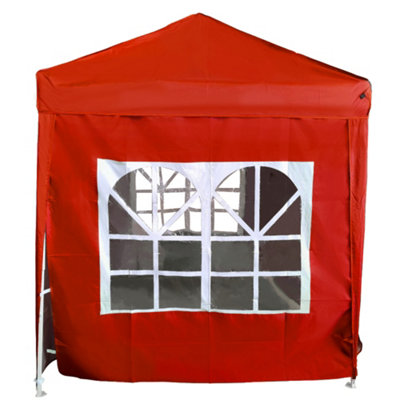 SunDaze Red Side Panel with Window for 2x2M Pop Up Gazebo Tent 1 Piece