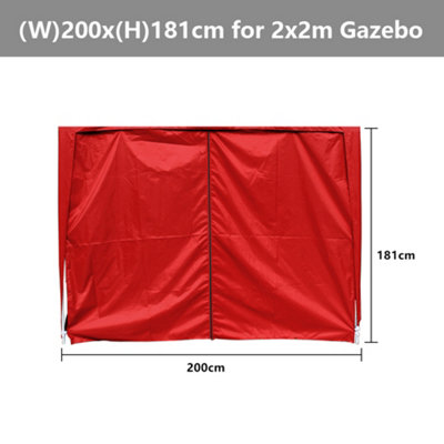 SunDaze Red Side Panel with Zipper for 2x2M Pop Up Gazebo Tent 1 Piece