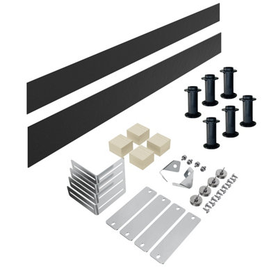 SunDaze Shower Tray Riser Kit 1800mm Black Panel with Adjustable Feet ...