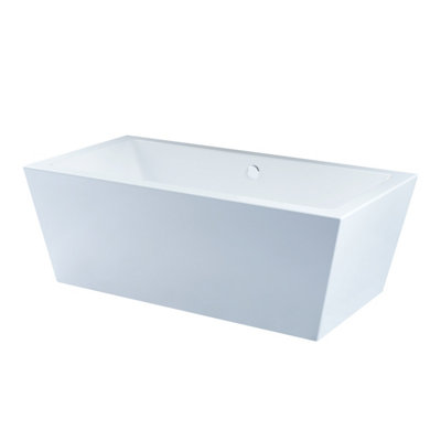 SunDaze Square 1700 x 800mm Gloss White Acrylic Shower Bath Double Ended