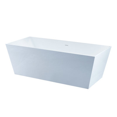 SunDaze Square 1800 x 800mm Freestanding Bathtub Shower Bath Double Ended