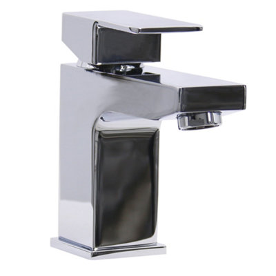 SunDaze Square Basin Sink Mixer Tap Modern Chrome Bathroom Faucet