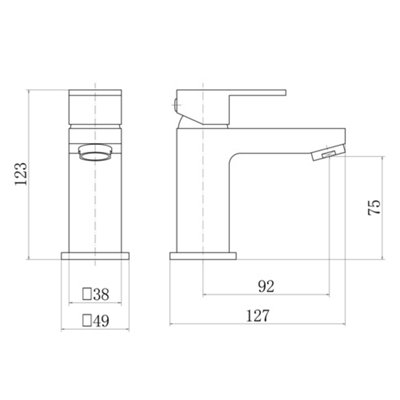 SunDaze Square Basin Sink Mixer Tap Modern Chrome Bathroom Faucet - 5