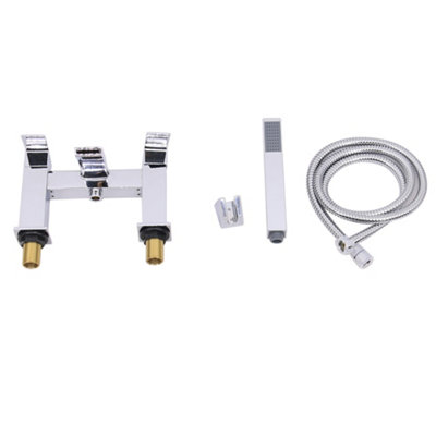 SunDaze Square Bath Shower Mixer Tap Chrome and Hand Held Shower Head