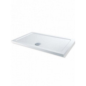 SunDaze Stone Shower Tray 1000x800mm - Rectangle White