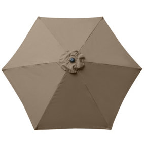 SunDaze Taupe Replacement Parasol Fabric Garden Umbrella Canopy Cover for 2.5m 6 Arm Parasols