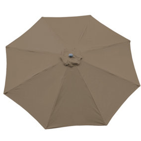 SunDaze Taupe Replacement Parasol Fabric Garden Umbrella Canopy Cover for 2.7m 8 Arm Parasols