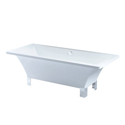 SunDaze Traditional 1700 x 750mm Square Shower Bath with Aluminum Feet