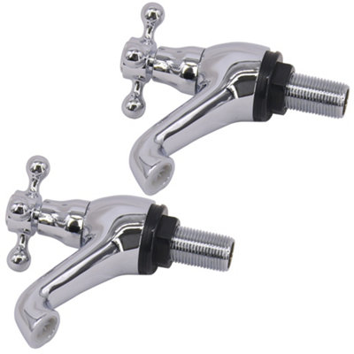 SunDaze Traditional Basin Mixer Tap Vintage Chrome Twin Cross Handle Bathroom - 4