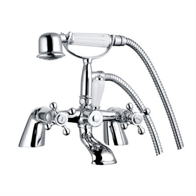 SunDaze Traditional Bath Filler Shower Mixer Tap with Handset Bathroom Chrome Deck Mounted Price Comparisons | Compare The Build