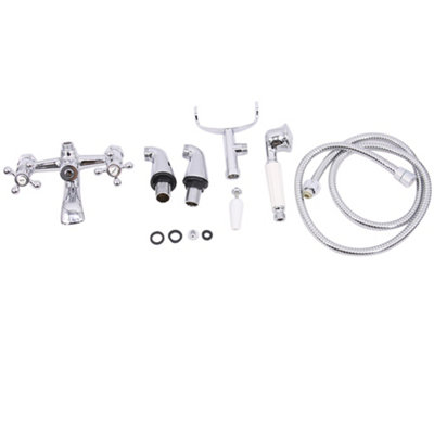 SunDaze Traditional Bath Filler Shower Mixer Tap with Handset Bathroom Chrome Deck Mounted