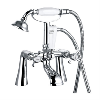 SunDaze Traditional Bath Shower Filler Mixer Tap with Vintage Bathroom Hand Held Shower Head Set