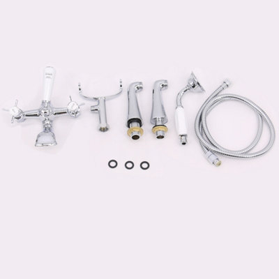 SunDaze Traditional Bath Shower Filler Mixer Tap with Vintage Bathroom Hand Held Shower Head Set