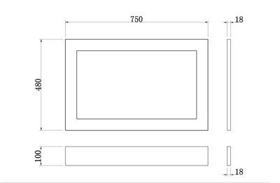 SunDaze Traditional Bathroom 750mm Bath MDF End Panel - Matte Grey