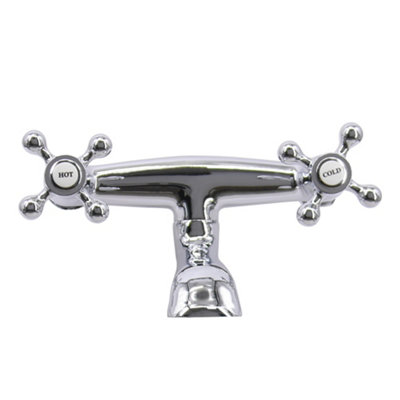 SunDaze Traditional Bathroom Bath Filler Mixer Tap Bath Shower Solid Brass Faucets Chrome - 3
