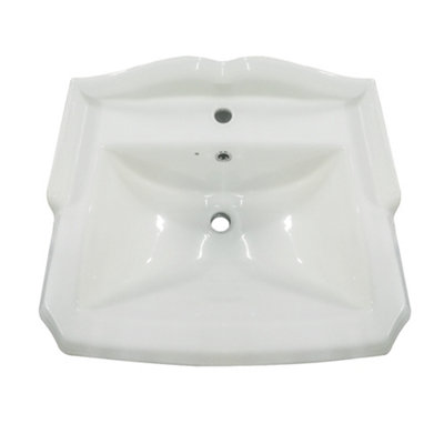 SunDaze Traditional Bathroom Cloakroom Single Tap Hole Basin & Full Pedestal - 3