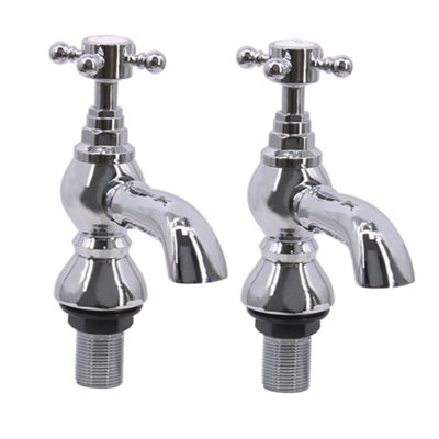 SunDaze Traditional Hot & Cold Bath Tap Vintage Bathroom Sink Faucet Chrome
